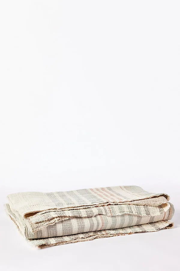Topanga Queen Size Matelasse Blanket - Beige, Cotton/Linen product
