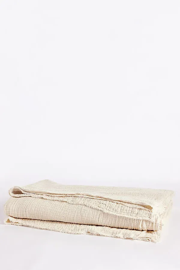 Topanga Queen Size Matelasse Blanket - Beige, Cotton/Linen product