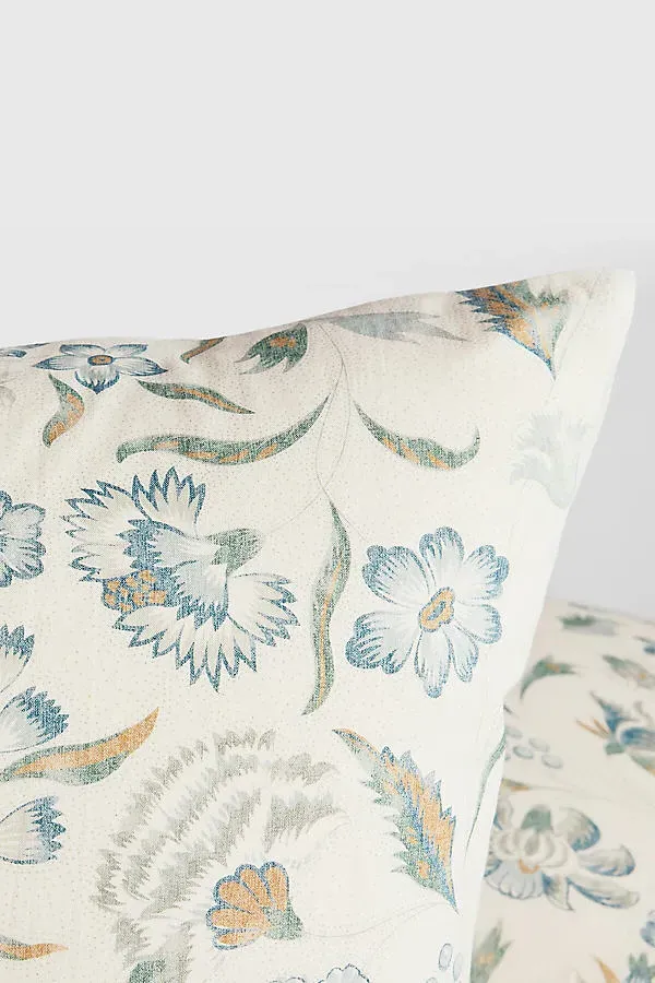 Viola Organic Print Euro Sham - Blue, Cotton by Anthropologie, alternate view