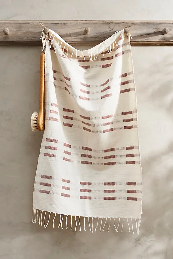 Soho Hand Towel with Hand-Tied Tassels - Clay, Cotton product