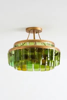 Vintner Glass Semi-Flush Mount - Green, Recycled Glass product