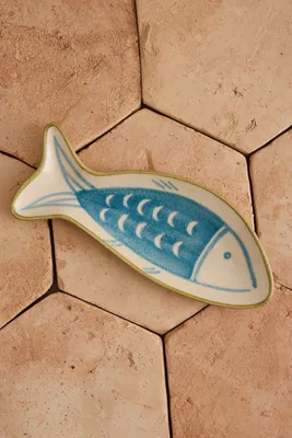 Handpainted Fish Plate - Blue, Ceramic product