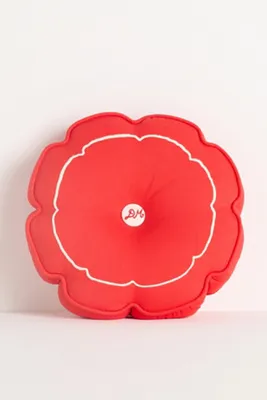 Round Cushion with Embroidered Button - Cotton alternate view