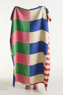 Two-Way Printed Quilted Throw Blanket - Cotton product