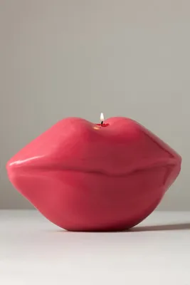 Davie Ocho Big Kiss Decorative Candle - Pink, Cotton product