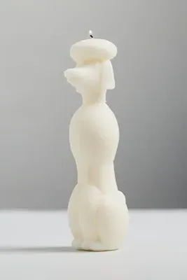 Davie Ocho Candle Co Poodle Shaped Wax Candle - White product