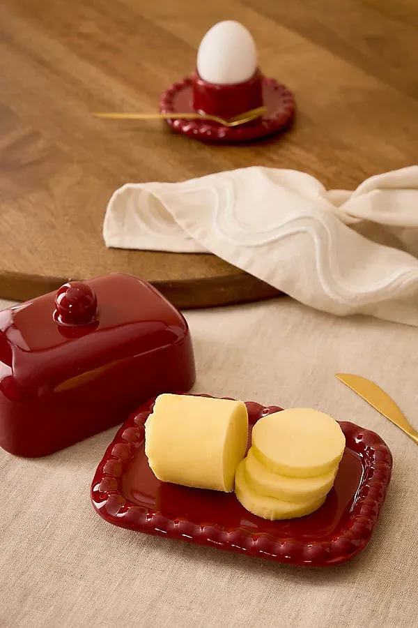 Dakota Earthenware Butter Dish - Red product