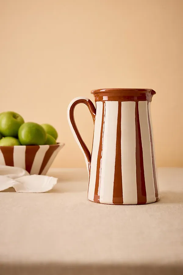 Ellis Stripe Jug - Brown product