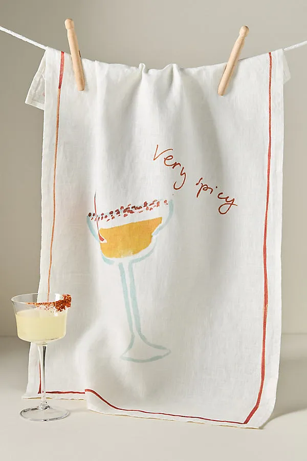 Very Spicy Linen Dish Towel - Orange product
