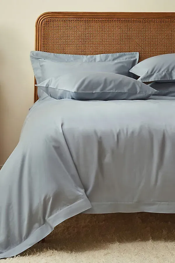 Nordic Sky Edged Organic Cotton Percale Pillowcase Set of 2 - Blue product