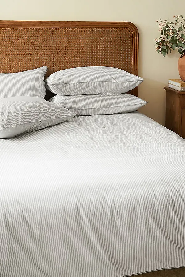 Organic Cotton Stripe Pillowcase Set of 2 - Grey product