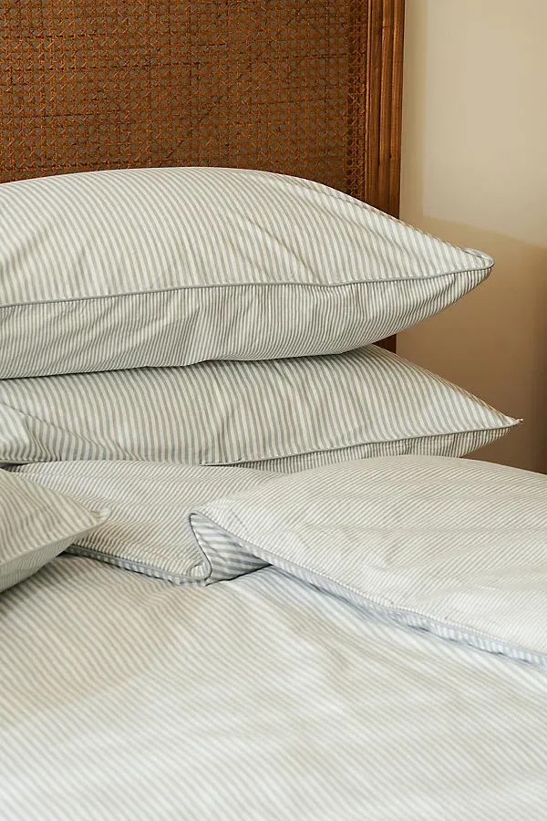 Reversible Stripe Duvet Cover - Blue, Organic Cotton product