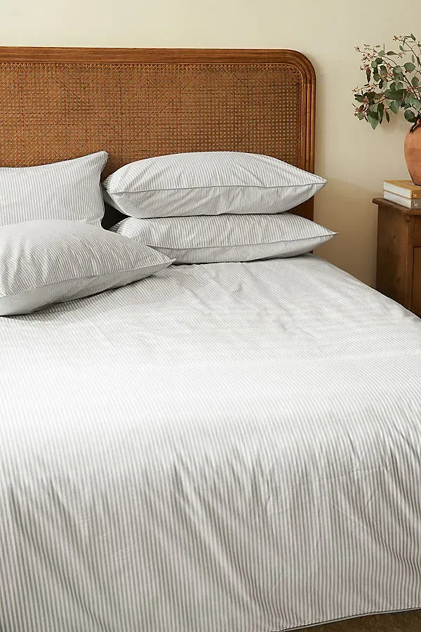 Reversible Stripe Duvet Cover - Grey, Organic Cotton product