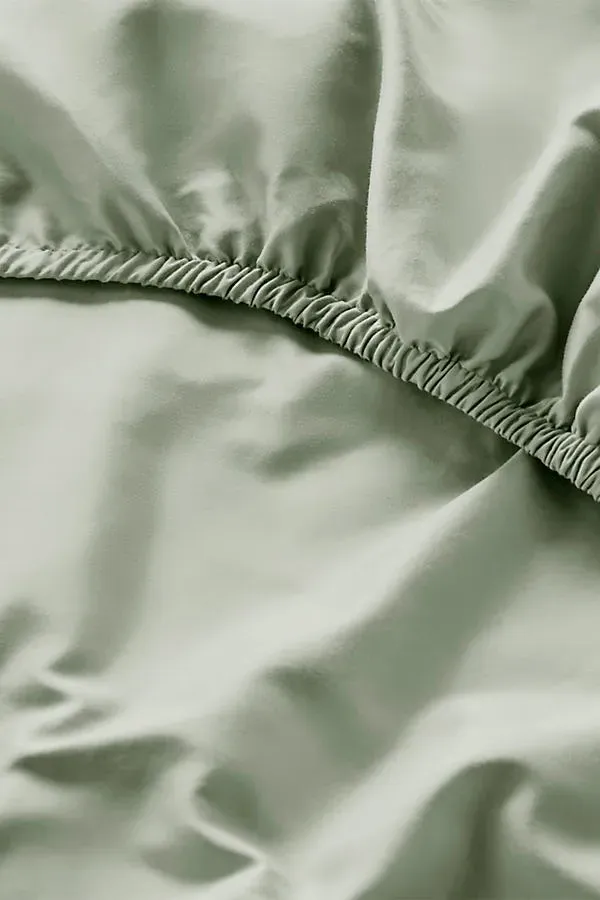The Perfect Sateen Double EU Fitted Sheet - Green, Cotton product