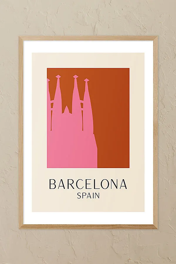 Barcelona Oak Framed Wall Art Print - Green product