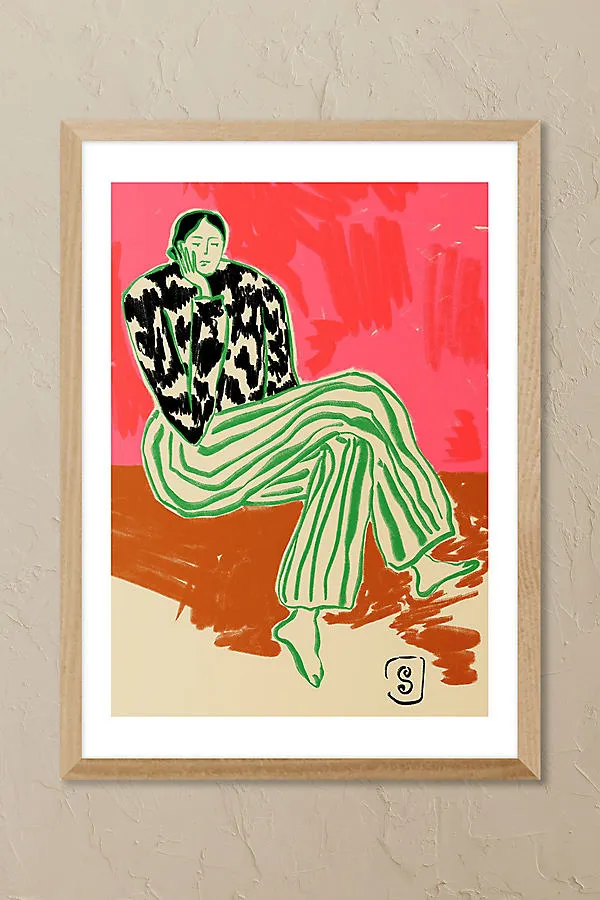 Calm Woman A3 Framed Wall Art - Sandra Poliakov product