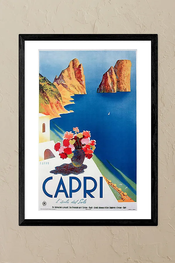Capri A3 Framed Wall Art Print - Black product