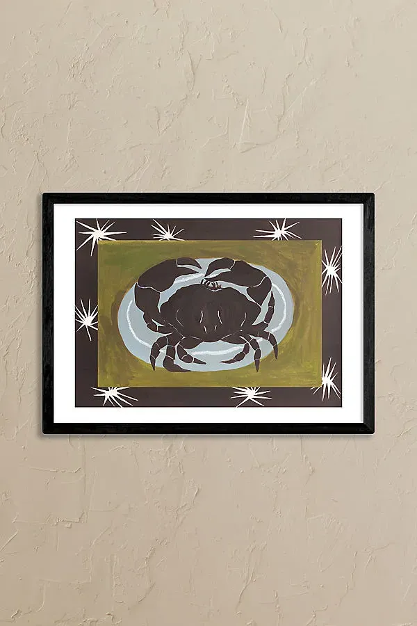 Crab Cancer Star Sign A3 Framed Wall Art - Brown, Acrylic product