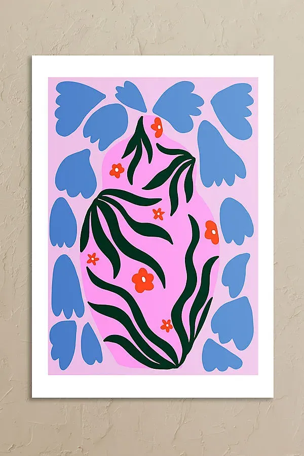 Daisy Pot Wall Art Print - Purple product