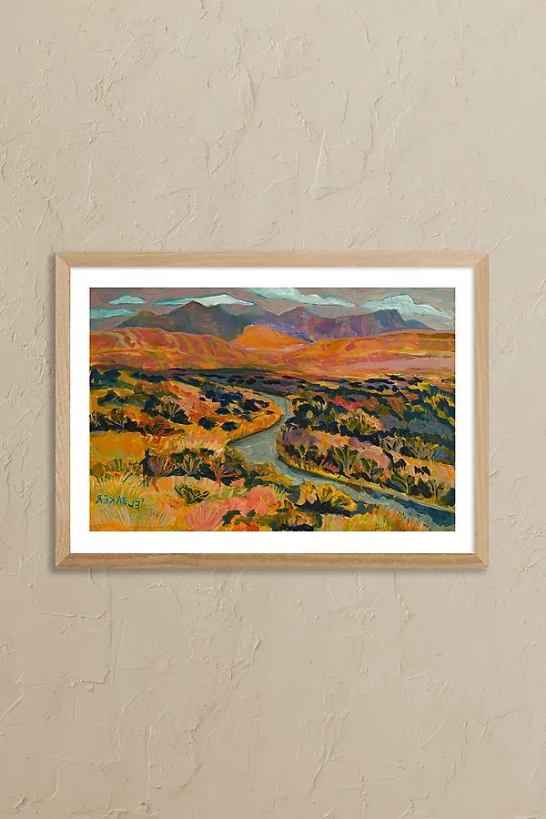 El Barker River A3 Framed Wall Art - Giclée, Obeche Wood product