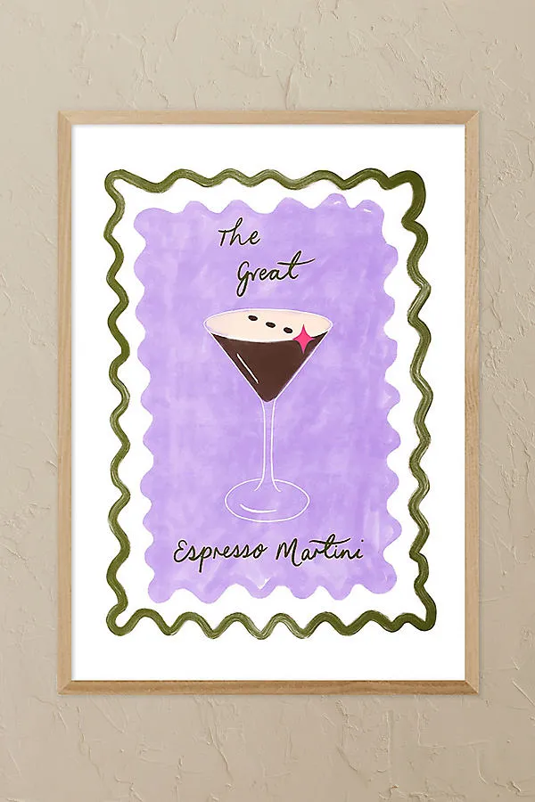Emmy Lupin Studio Espresso Martini A3 Framed Wall Art Print - Oak product