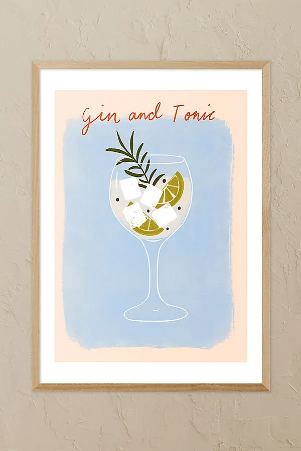 Emmy Lupin Studio Gin & Tonic Framed Wall Art Print - Oak product