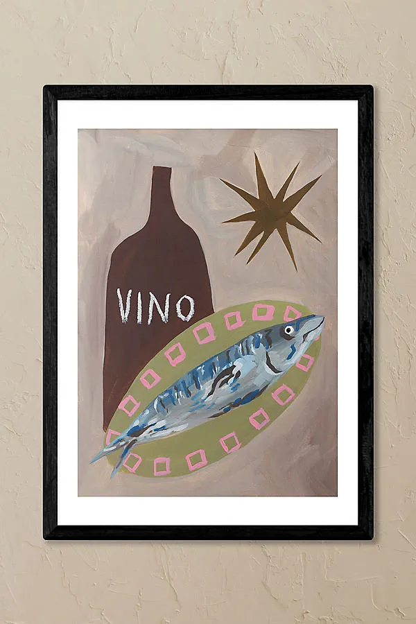 Fish Supper A3 Framed Wall Art - Brown, Acrylic product