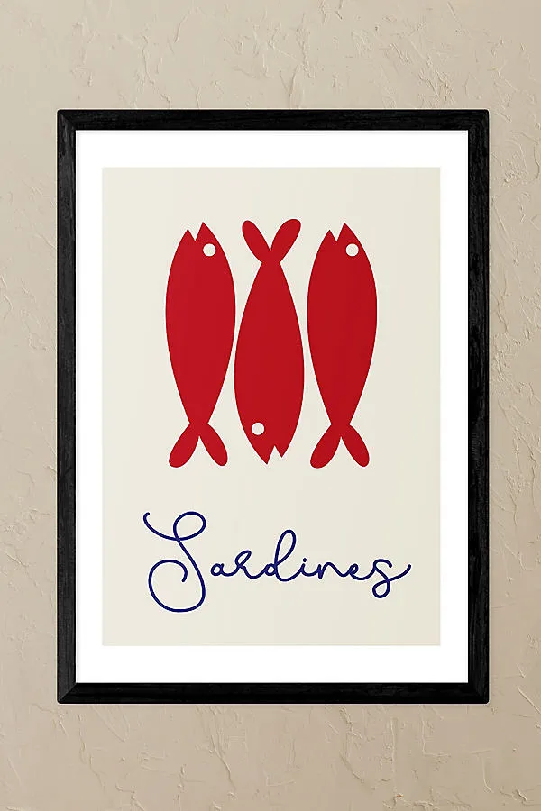 Inoui Sardines A3 Framed Wall Art Print - Black product
