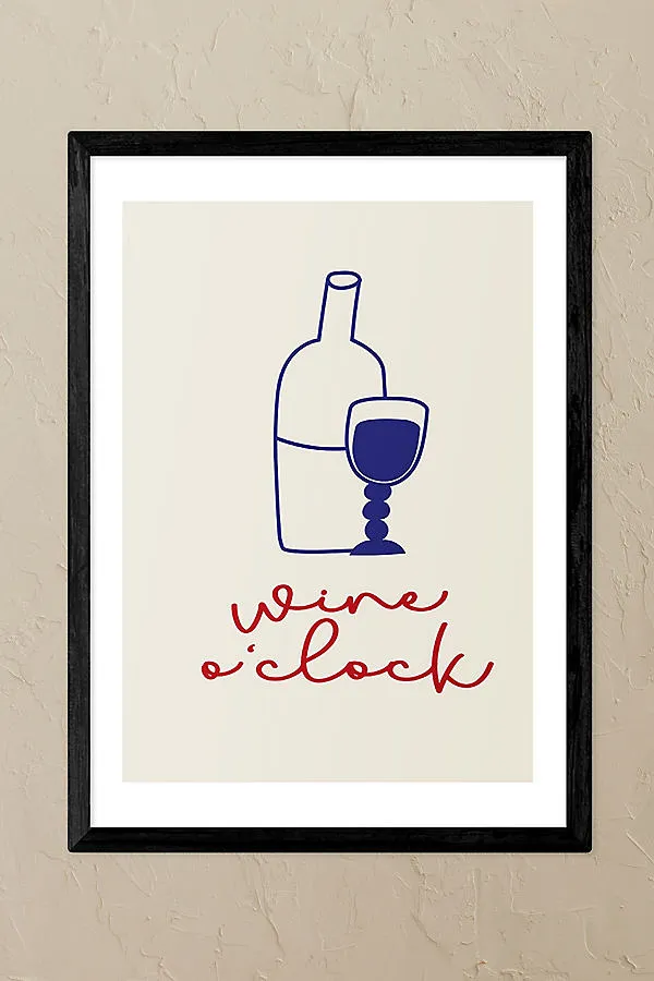 Inoui Wine O'Clock A3 Framed Wall Art Print - Black product