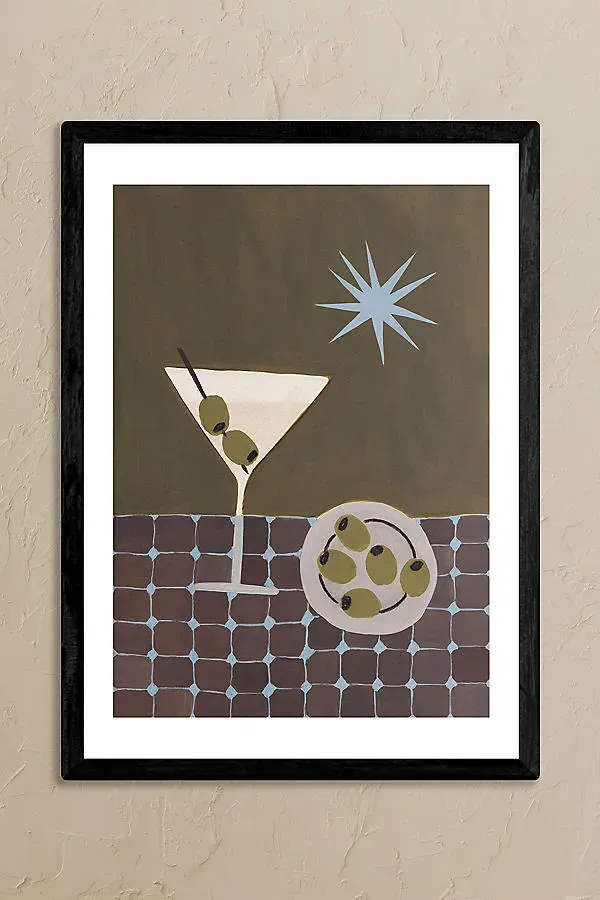 Jazmine Joye Extra Dirty Martini A3 Framed Wall Art - Green product