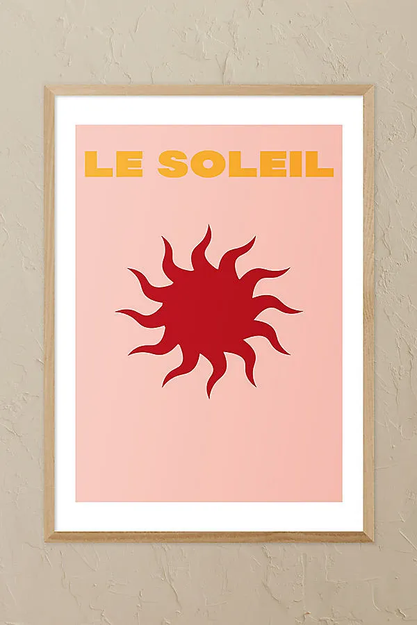Le Soleil A3 Framed Wall Art Print - Green, Oak product