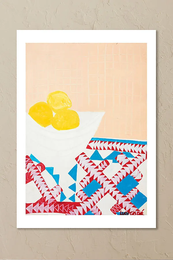 Lemon Bowl Wall Art Print - Yellow, Acrylic product