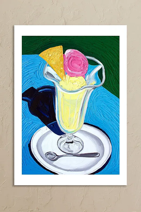 Lily Vanilli Raspberry and Vanilla Ice Cream Wall Art Print product
