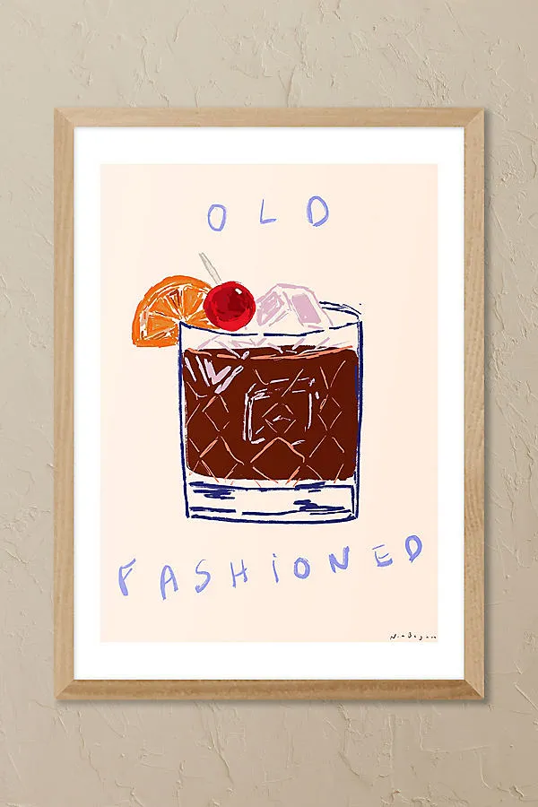 Old Fashioned A3 Framed Wall Art - Oak product