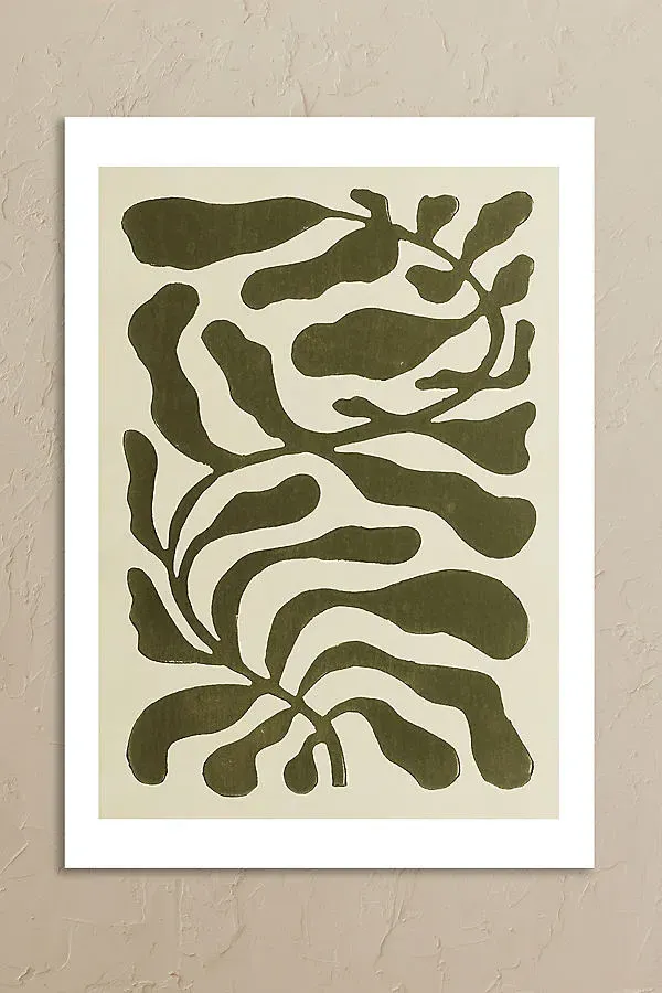 One Hundred Leaved Plant Wall Art Print - Green product