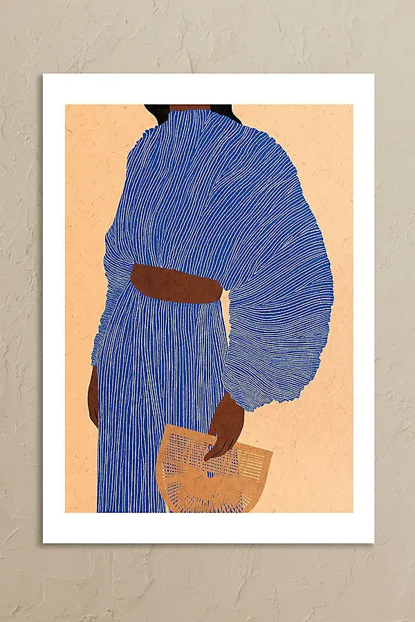 Plisse Bleu Wall Art Print - Blue product