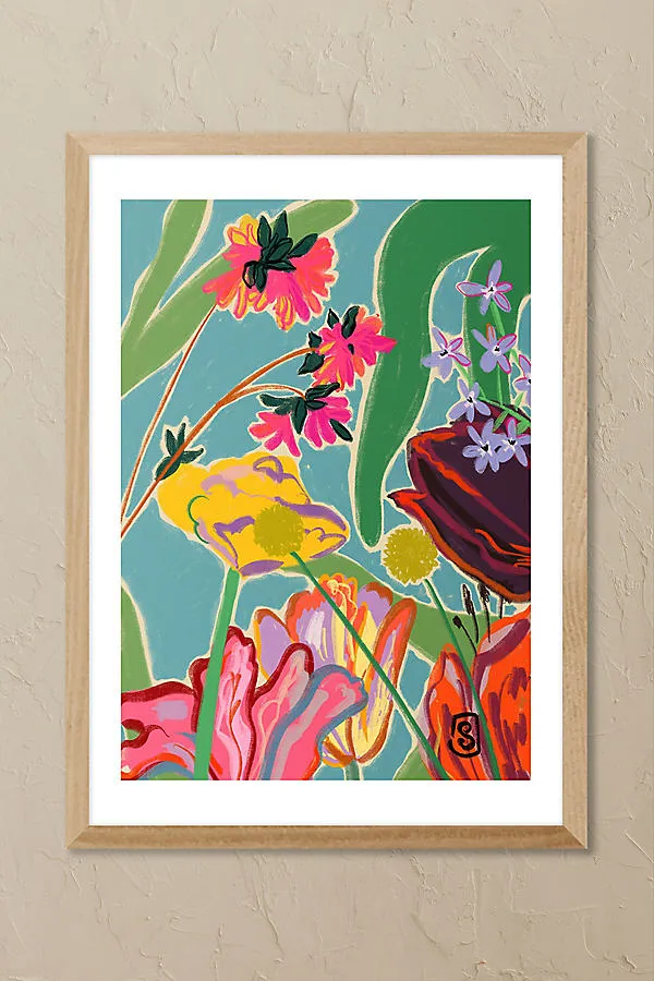 Sandra Poliakov Colourful Flowers Meditation A3 Framed Wall Art product