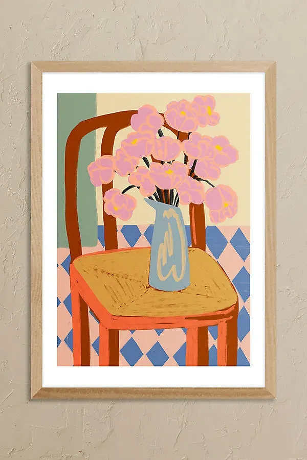 Sandra Poliakov Flowers On A Chair A3 Framed Wall Art product