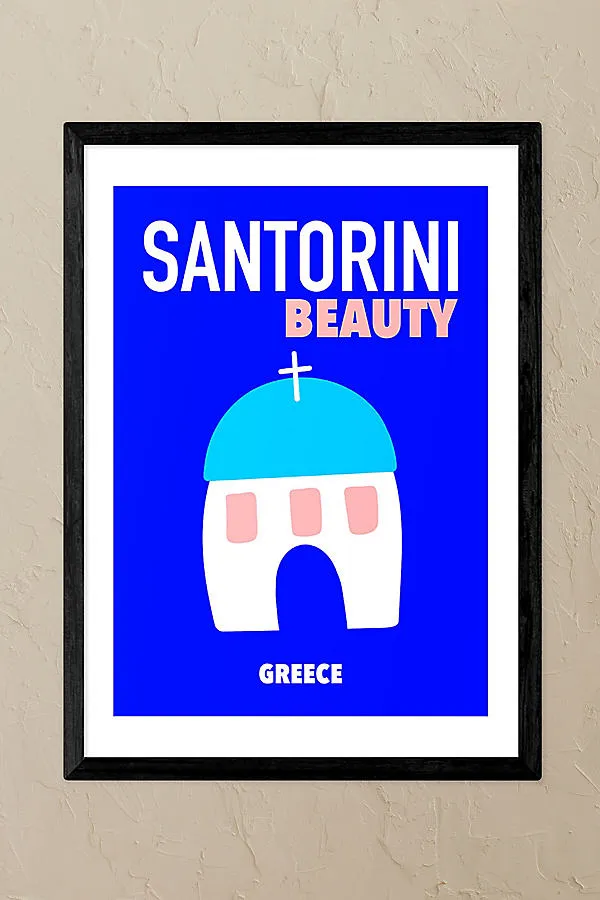 Santorini Beauty Greece Black Framed Art Print product