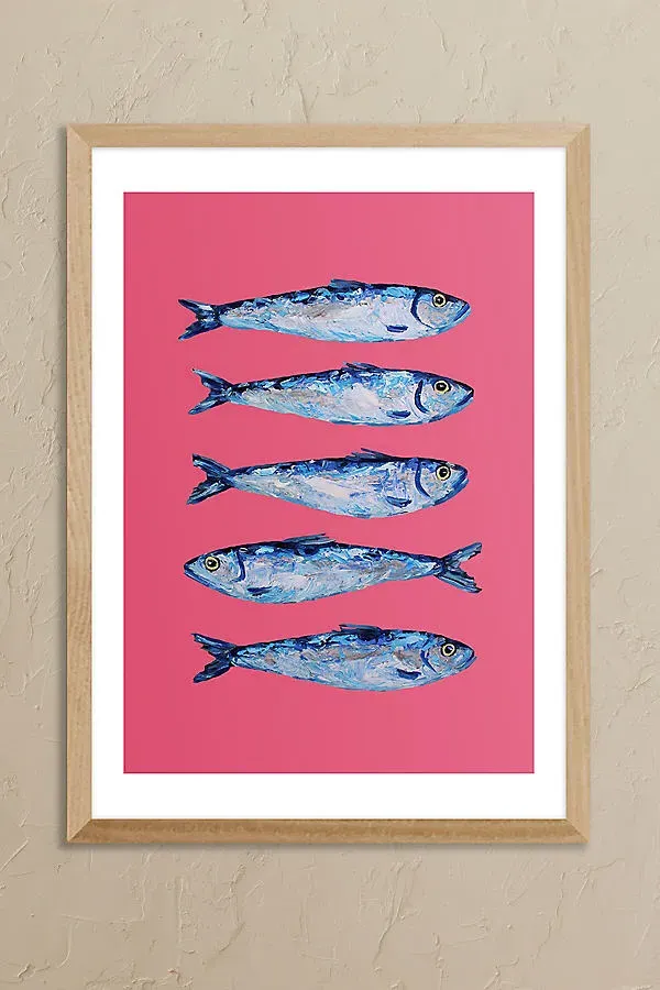 Sardines A3 Framed Wall Art - Pink product