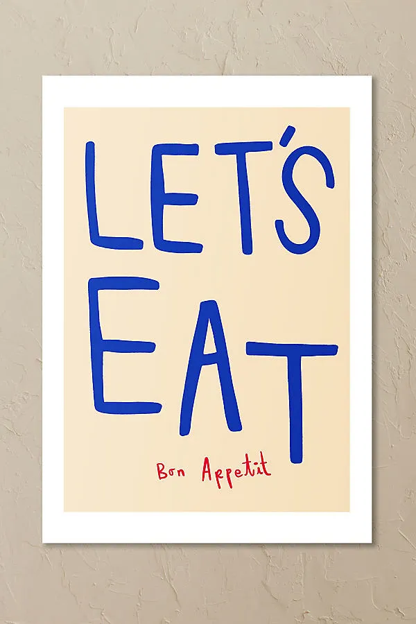 SimplyExtraJordanary Let's Eat Wall Art Print - Blue, Acrylic product