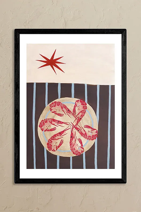 Spicy Gambas A3 Framed Wall Art Print - Red product
