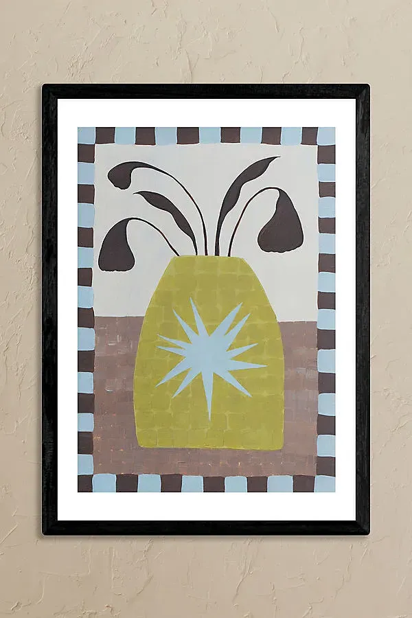 Star Vase A3 Framed Wall Art Print - Blue product
