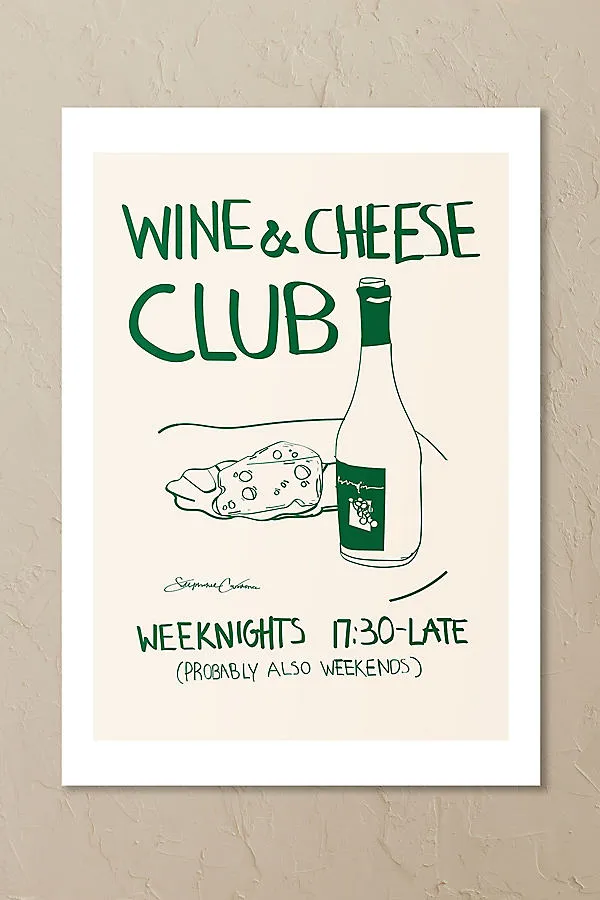 Wine & Cheese Wall Art Print - Green, Acrylic product
