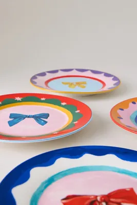 Bow Cake Plates Set of 4 - Gold Rim product