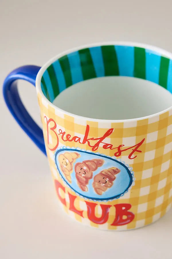 Breakfast Club Mug - Gingham Print by Anthropologie, alternate view