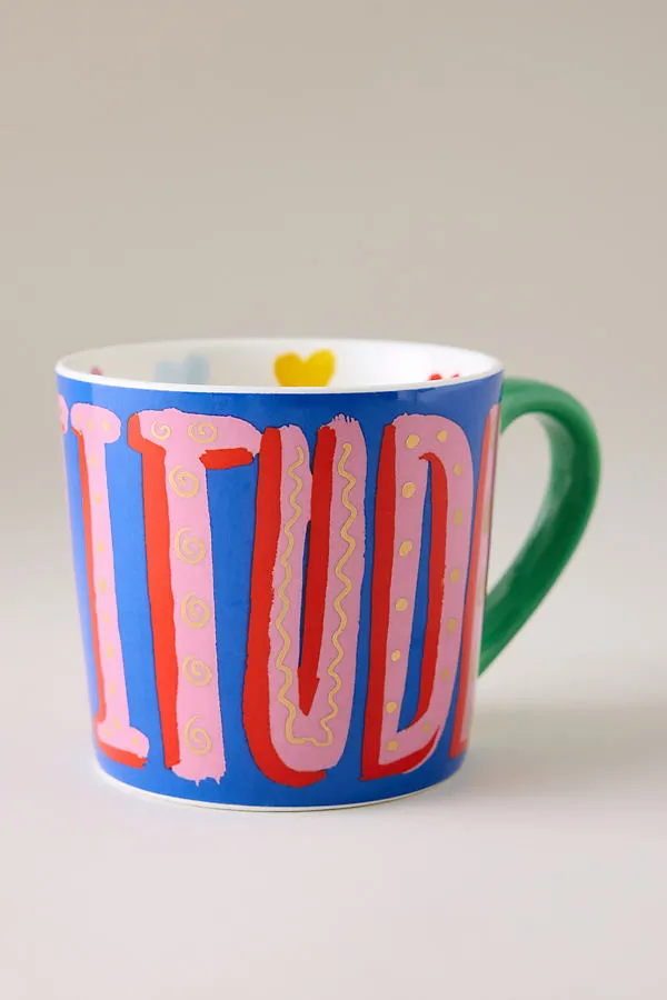 Gratitude Mug - Multicolor by Anthropologie, alternate view