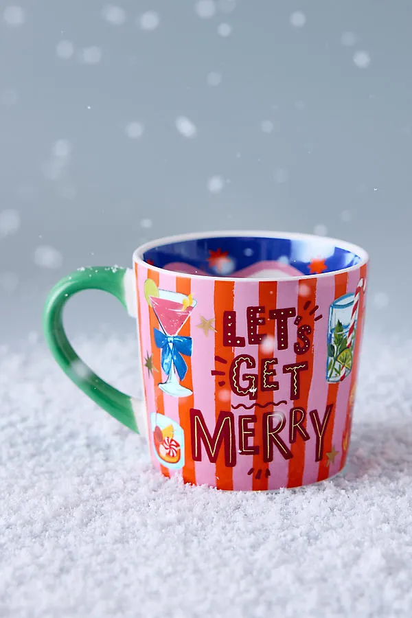Let's Get Merry Mug - Red by Anthropologie