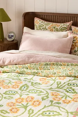 Cotton Floral Printed Coverlet - Queen product