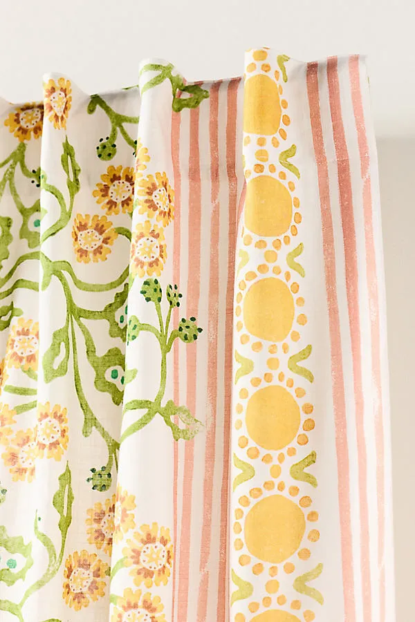 Cotton Printed Floral Curtain - Green, Cotton product
